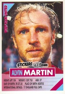 Sticker Alvin Martin - SuperPlayers 1996 - Panini