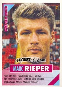 Sticker Marc Rieper - SuperPlayers 1996 n. 288 - Panini