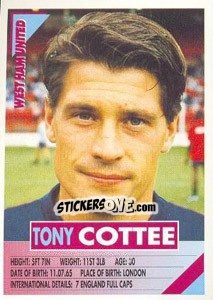 Sticker Tony Cottee - SuperPlayers 1996 - Panini