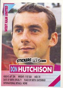 Sticker Don Hutchison - SuperPlayers 1996 - Panini
