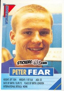 Cromo Peter Fear - SuperPlayers 1996 - Panini
