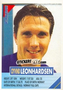 Sticker Oyvind Leonhardsen - SuperPlayers 1996 - Panini