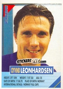 Figurina Oyvind Leonhardsen - SuperPlayers 1996 - Panini