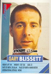 Cromo Gary Blissett - SuperPlayers 1996 - Panini