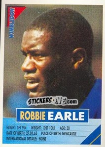 Sticker Robbie Earle - SuperPlayers 1996 n. 308 - Panini