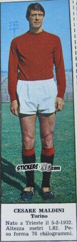 Sticker Cesare Maldini - Campionato Italiano di Calcio 1966-1967
 n. 244 - Tempo