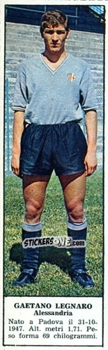 Sticker Gaetano Legnaro - Campionato Italiano di Calcio 1966-1967
 n. 276 - Tempo