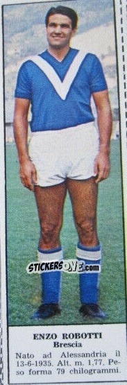 Sticker Enzo Robotti - Campionato Italiano di Calcio 1966-1967
 n. 38 - Tempo