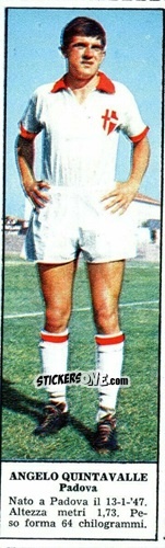 Sticker Angelo Quintavalle - Campionato Italiano di Calcio 1966-1967
 n. 409 - Tempo