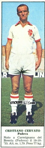 Sticker Cristiano Cervato - Campionato Italiano di Calcio 1966-1967
 n. 411 - Tempo