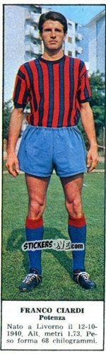 Sticker Franco Ciardi - Campionato Italiano di Calcio 1966-1967
 n. 456 - Tempo