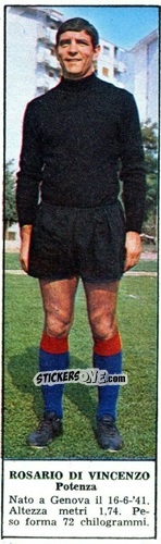 Sticker Rosario Di Vincenzo - Campionato Italiano di Calcio 1966-1967
 n. 462 - Tempo
