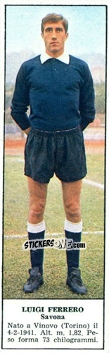 Sticker Luigi Ferrero - Campionato Italiano di Calcio 1966-1967
 n. 533 - Tempo