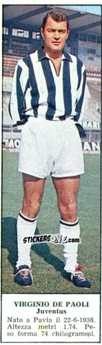 Sticker Virginio De Paoli - Campionato Italiano di Calcio 1966-1967
 n. 120 - Tempo