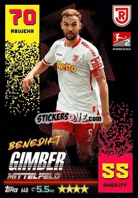 Sticker Benedikt Gimber - German Fussball Bundesliga 2022-2023. Match Attax Extra
 - Topps