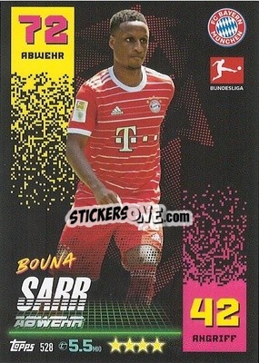 Sticker Bouna Sarr - German Fussball Bundesliga 2022-2023. Match Attax Extra
 n. 528 - Topps