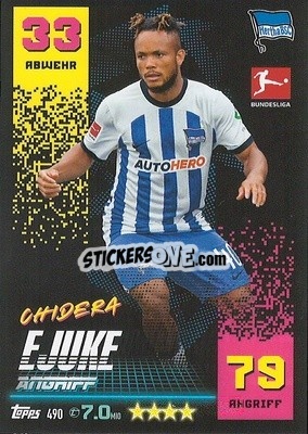 Sticker Chidera Ejuke - German Fussball Bundesliga 2022-2023. Match Attax Extra
 n. 490 - Topps