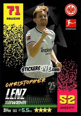 Sticker Christopher Lenz - German Fussball Bundesliga 2022-2023. Match Attax Extra
 n. 503 - Topps