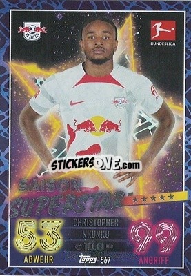 Sticker Christopher Nkunku - German Fussball Bundesliga 2022-2023. Match Attax Extra
 n. 567 - Topps