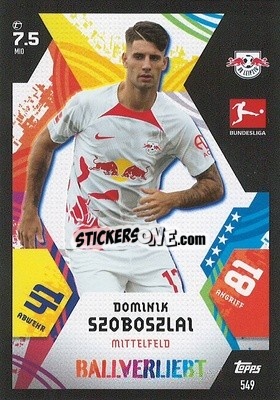 Sticker Dominik Szoboszlai - German Fussball Bundesliga 2022-2023. Match Attax Extra
 n. 549 - Topps
