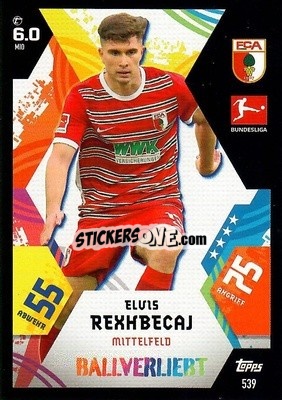 Sticker Elvis Rexhbecaj - German Fussball Bundesliga 2022-2023. Match Attax Extra
 n. 539 - Topps