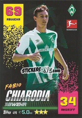 Sticker Fabio Chiarodia - German Fussball Bundesliga 2022-2023. Match Attax Extra
 n. 498 - Topps