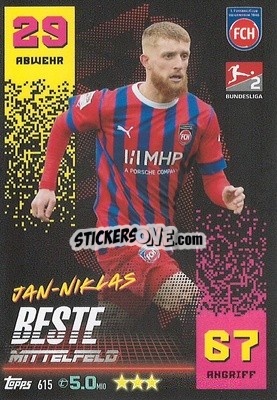Sticker Jan-Niklas Beste - German Fussball Bundesliga 2022-2023. Match Attax Extra
 - Topps