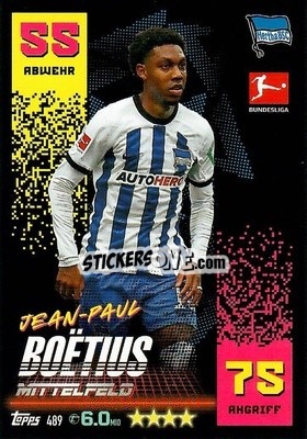 Figurina Jean-Paul Boëtius - German Fussball Bundesliga 2022-2023. Match Attax Extra
 - Topps