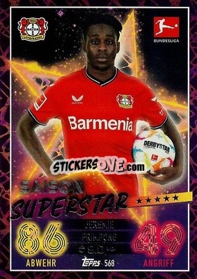 Sticker Jeremie Frimpong - German Fussball Bundesliga 2022-2023. Match Attax Extra
 n. 568 - Topps