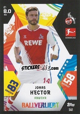 Sticker Jonas Hector - German Fussball Bundesliga 2022-2023. Match Attax Extra
 n. 548 - Topps