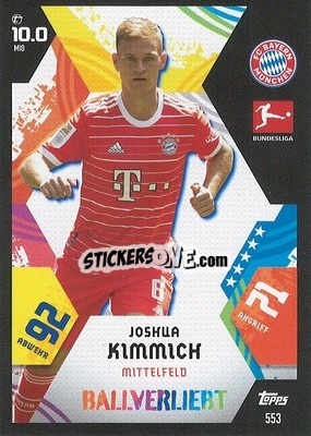 Sticker Joshua Kimmich - German Fussball Bundesliga 2022-2023. Match Attax Extra
 n. 553 - Topps