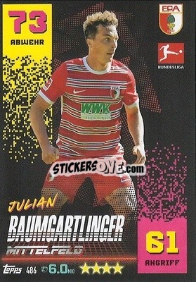 Sticker Julian Baumgartlinger - German Fussball Bundesliga 2022-2023. Match Attax Extra
 - Topps