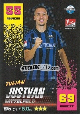 Figurina Julian Justvan - German Fussball Bundesliga 2022-2023. Match Attax Extra
 - Topps