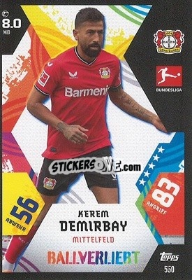 Sticker Kerem Demirbay - German Fussball Bundesliga 2022-2023. Match Attax Extra
 - Topps