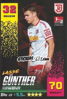 Sticker Lasse Günther - German Fussball Bundesliga 2022-2023. Match Attax Extra
 n. 639 - Topps