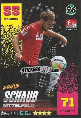 Sticker Louis Schaub - German Fussball Bundesliga 2022-2023. Match Attax Extra
 - Topps