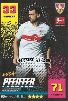 Sticker Luca Pfeiffer - German Fussball Bundesliga 2022-2023. Match Attax Extra
 n. 535 - Topps