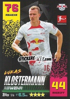 Sticker Lukas Klostermann - German Fussball Bundesliga 2022-2023. Match Attax Extra
 n. 516 - Topps