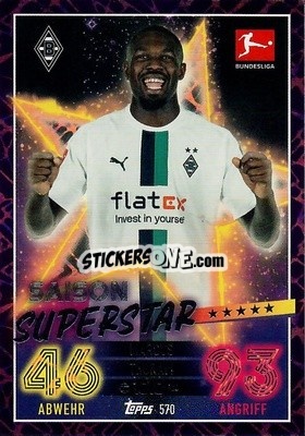 Sticker Marcus Thuram - German Fussball Bundesliga 2022-2023. Match Attax Extra
 n. 570 - Topps