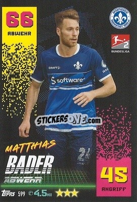 Sticker Matthias Bader - German Fussball Bundesliga 2022-2023. Match Attax Extra
 - Topps