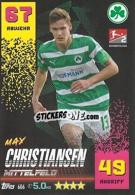 Sticker Max Christiansen - German Fussball Bundesliga 2022-2023. Match Attax Extra
 - Topps