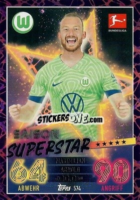 Sticker Maximilian Arnold - German Fussball Bundesliga 2022-2023. Match Attax Extra
 n. 574 - Topps
