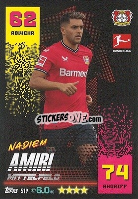 Figurina Nadiem Amiri - German Fussball Bundesliga 2022-2023. Match Attax Extra
 - Topps