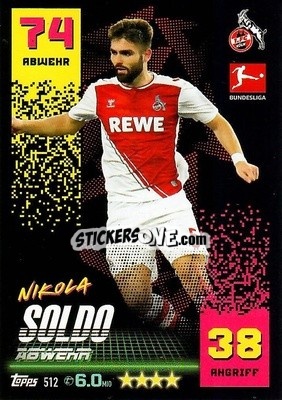 Sticker Nikola Soldo - German Fussball Bundesliga 2022-2023. Match Attax Extra
 - Topps