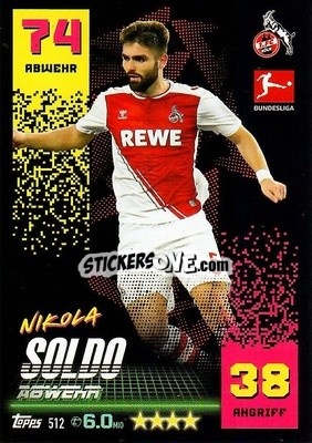 Cromo Nikola Soldo - German Fussball Bundesliga 2022-2023. Match Attax Extra
 - Topps