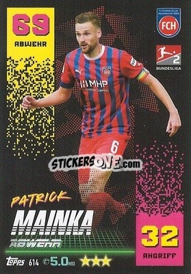 Figurina Patrick Mainka - German Fussball Bundesliga 2022-2023. Match Attax Extra
 - Topps