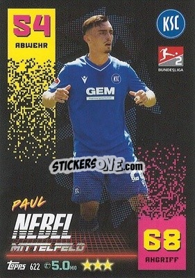 Sticker Paul Nebel - German Fussball Bundesliga 2022-2023. Match Attax Extra
 - Topps