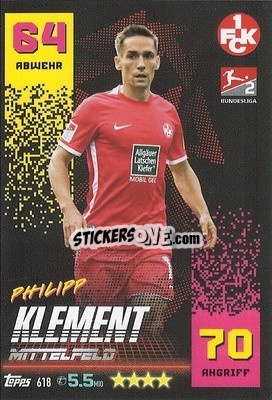 Sticker Philipp Klement - German Fussball Bundesliga 2022-2023. Match Attax Extra
 - Topps