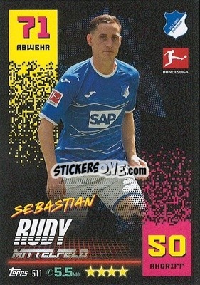 Sticker Sebastian Rudy - German Fussball Bundesliga 2022-2023. Match Attax Extra
 n. 511 - Topps