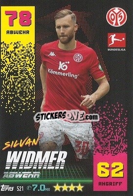 Sticker Silvan Widmer - German Fussball Bundesliga 2022-2023. Match Attax Extra
 n. 521 - Topps